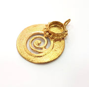 Raw Brass Pendant Blank Mosaic Base Blank inlay Blank Necklace Blank Resin Blank Mountings Cabochon Bezel Base  (10mm blank) G12902