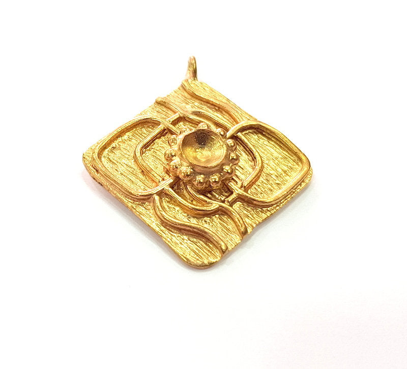 Raw Brass Pendant Blank Mosaic Base Blank inlay Blank Necklace Blank Resin Blank Mountings Cabochon Bezel Base  (6mm blank) G12904