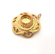 Raw Brass Pendant Blank Mosaic Base Blank inlay Blank Necklace Blank Resin Blank Mountings Cabochon Bezel Base  (10mm blank) G12903