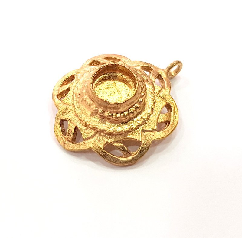 Raw Brass Pendant Blank Mosaic Base Blank inlay Blank Necklace Blank Resin Blank Mountings Cabochon Bezel Base  (10mm blank) G12903