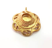 Raw Brass Pendant Blank Mosaic Base Blank inlay Blank Necklace Blank Resin Blank Mountings Cabochon Bezel Base  (10mm blank) G12903