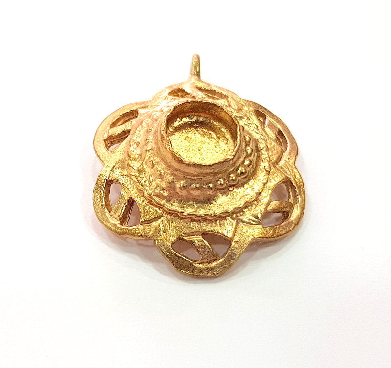 Raw Brass Pendant Blank Mosaic Base Blank inlay Blank Necklace Blank Resin Blank Mountings Cabochon Bezel Base  (10mm blank) G12903