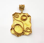 Raw Brass Pendant Blank Mosaic Base Blank inlay Blank Necklace Blank Resin Blank Mountings Cabochon Bezel Base  (18x13mm and 10mm ) G12906