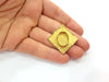 Raw Brass Pendant Blank Mosaic Base Blank inlay Blank Necklace Blank Resin Blank Mountings Cabochon Bezel Base  (18x13mm blank) G12914
