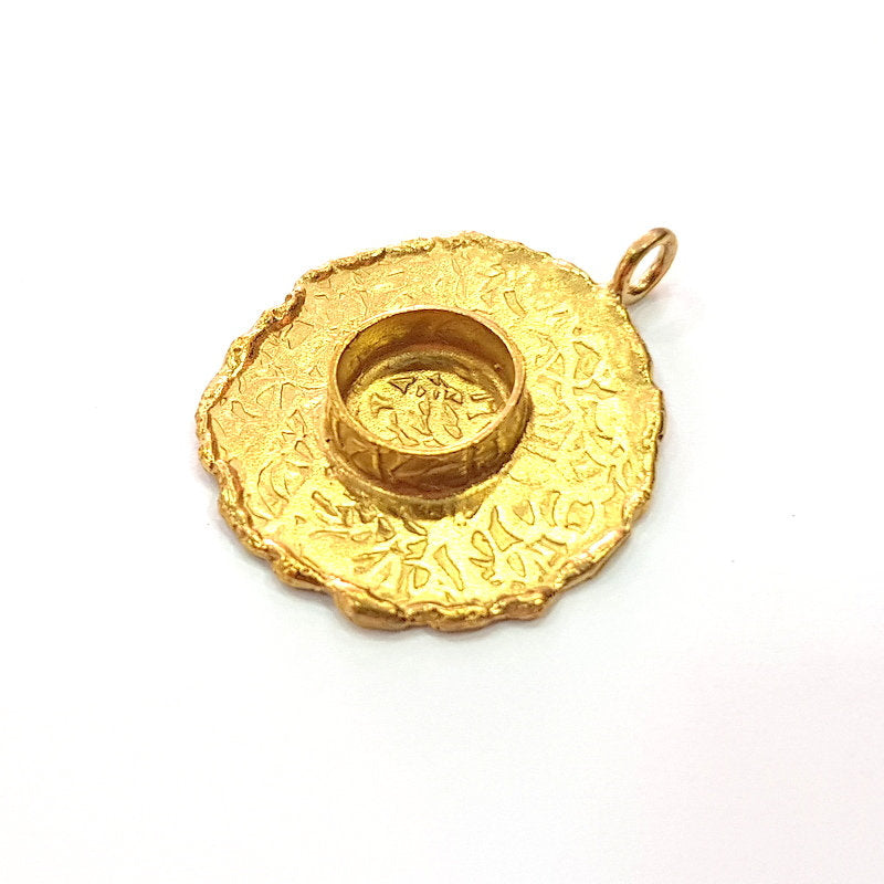 Raw Brass Pendant Blank Mosaic Base Blank inlay Blank Necklace Blank Resin Blank Mountings Cabochon Bezel Base  (10mm blank) G12915