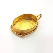 Raw Brass Pendant Blank Mosaic Base Blank inlay Blank Necklace Blank Resin Blank Mountings Cabochon Bezel Base  (25x18mm blank) G12966