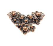 Flower Pendant Antique Copper Pendant Antique Copper Plated Metal ( 73x55 mm ) G14403