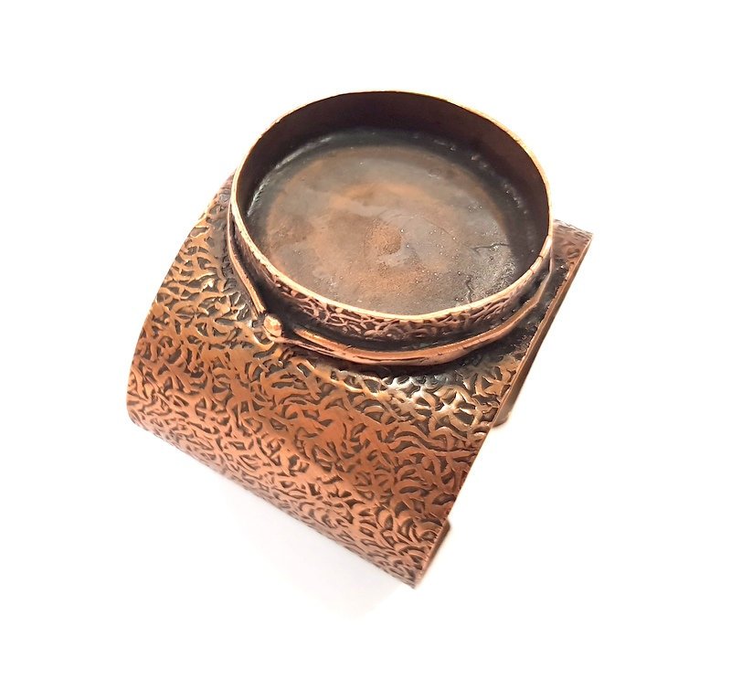 Copper Bracelet Blanks Bangle Blanks Cuff Blanks Adjustable Bracelet Blank Antique Copper Plated Brass ( 40mm Blanks ) G13737