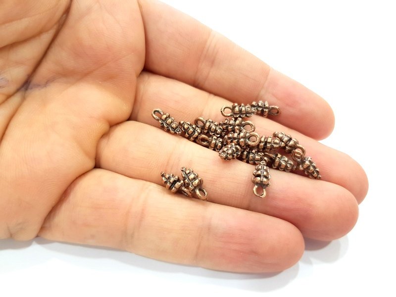 20 Pinecone Charm Antique Copper Charm Antique Copper Plated Metal (11x5mm) G13738