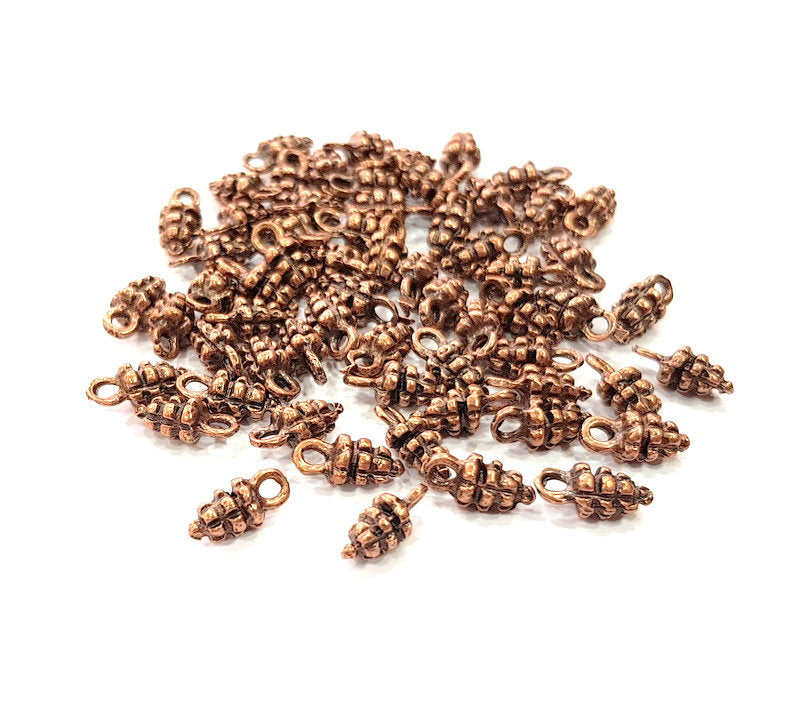 20 Pinecone Charm Antique Copper Charm Antique Copper Plated Metal (11x5mm) G13738