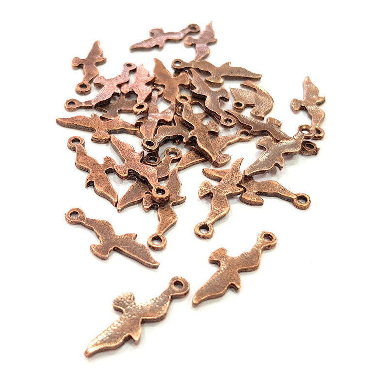 20 Bird Charm Antique Copper Charm Antique Copper Plated Metal (24x9mm) G13745