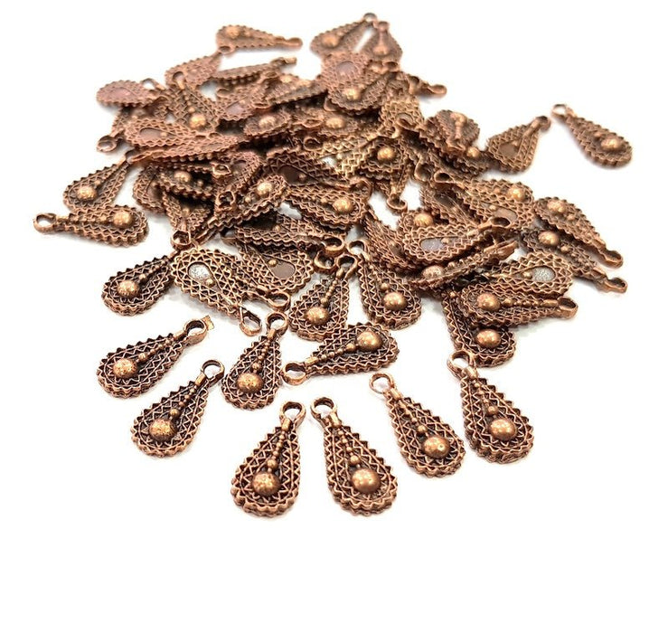 20 Drop Charm Antique Copper Charm Antique Copper Plated Metal (16x7mm) G13746