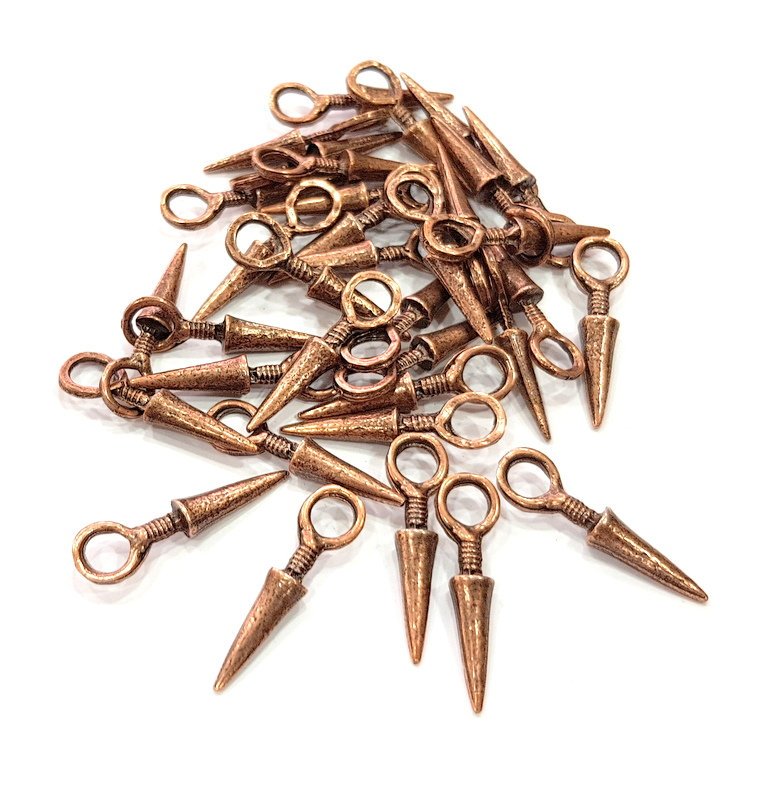 10 Antique Copper Charm Antique Copper Plated Metal (31x8mm) G13751