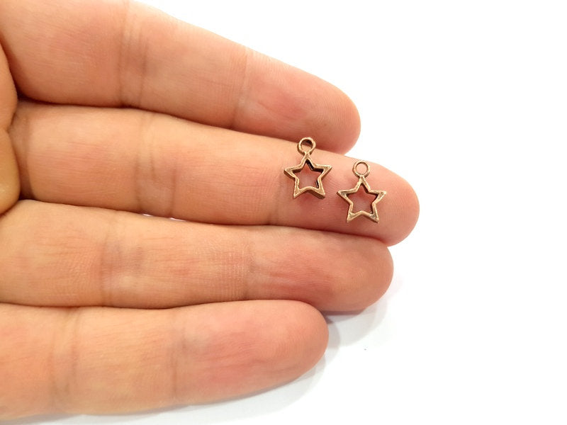 30 Star Charm Antique Copper Charm Antique Copper Plated Metal (12x9mm) G13753