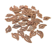30 Leaf Charm Antique Copper Charm Antique Copper Plated Metal (17x10mm) G13756