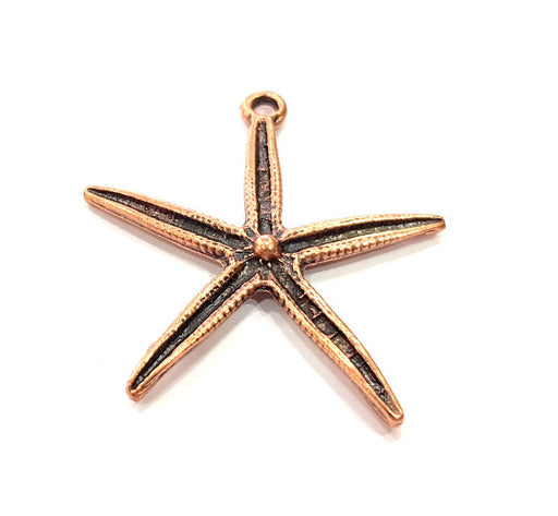Starfish Pendant Antique Copper Charm Antique Copper Plated Metal (54x48mm) G13759