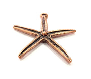 Starfish Pendant Antique Copper Charm Antique Copper Plated Metal (54x48mm) G13759