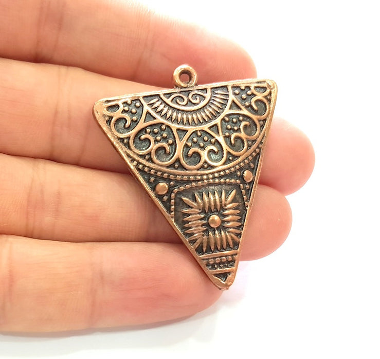 Triangle Pendant Antique Copper Pendant Antique Copper Plated Metal ( 46x38 mm ) G13771