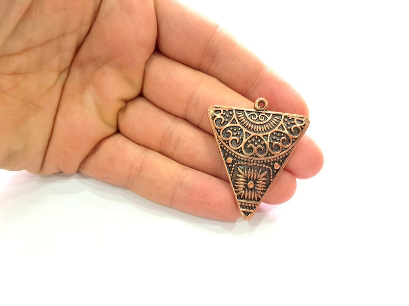 Triangle Pendant Antique Copper Pendant Antique Copper Plated Metal ( 46x38 mm ) G13771