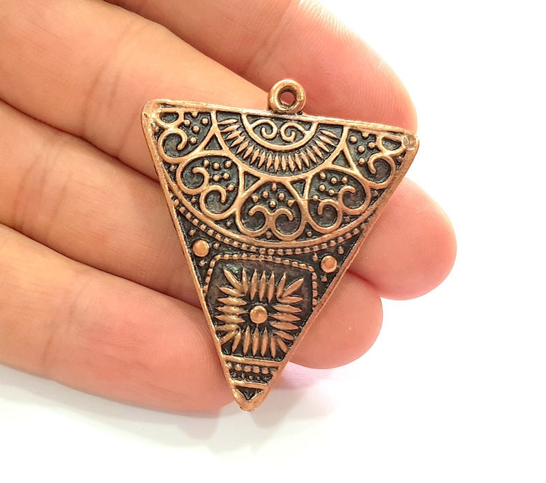 Triangle Pendant Antique Copper Pendant Antique Copper Plated Metal ( 46x38 mm ) G13771