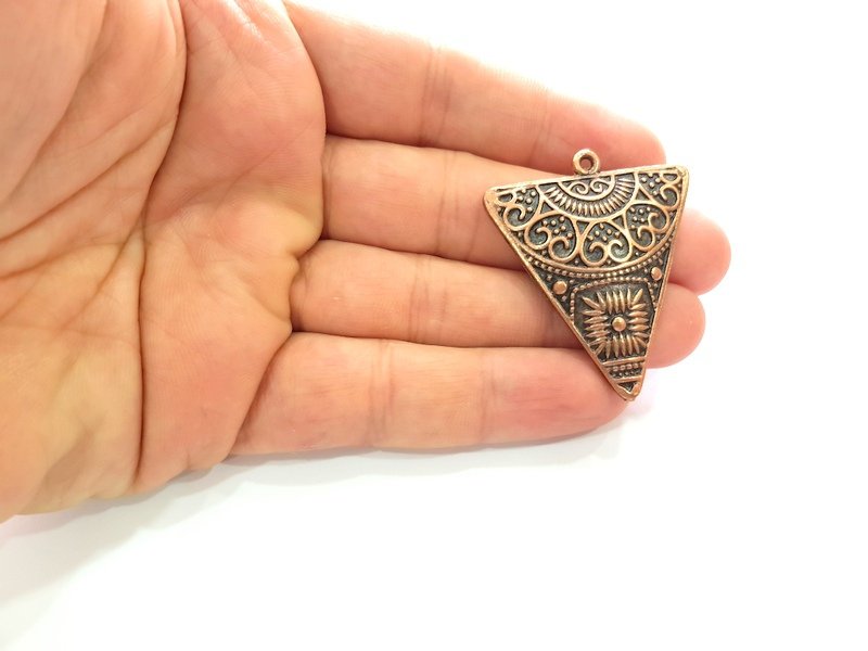 Triangle Pendant Antique Copper Pendant Antique Copper Plated Metal ( 46x38 mm ) G13771