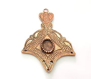 Copper Pendant Blank Antique Copper Pendant Antique Copper Plated Metal ( 82x56 mm ) G13772
