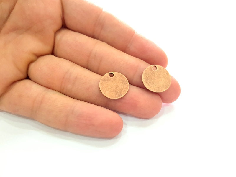 10 Copper Flake Charm Antique Copper Charm Antique Copper Plated Metal (16mm)  G13773