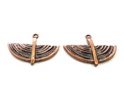 2 Antique Copper Charm Antique Copper Plated Metal (39x32mm) G13778