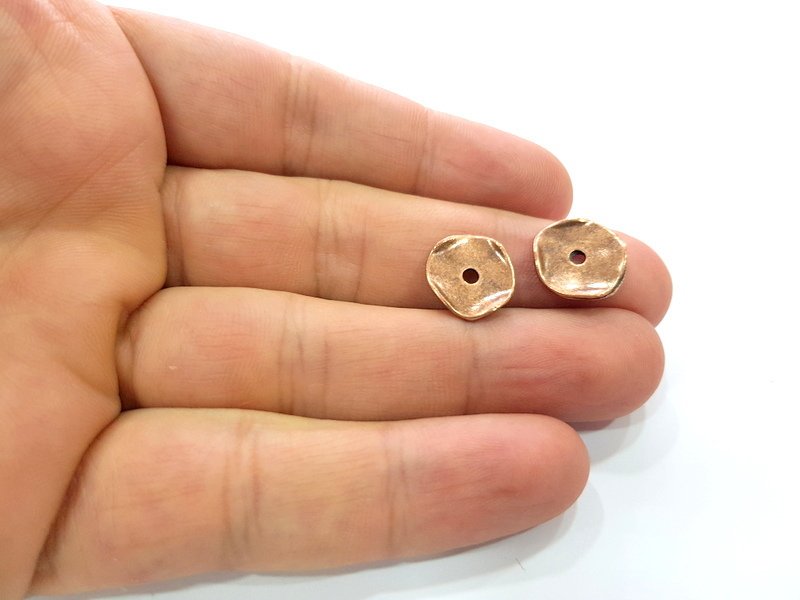 20 Copper Perforated Flake Findings Antique Copper Charm Antique Copper Plated Metal (13mm) G13782
