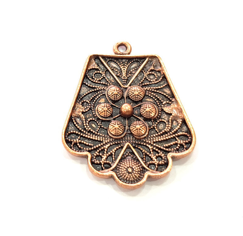 Copper Pendant Antique Copper Plated Metal ( 43x34 mm ) G13784