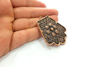 Copper Pendant Antique Copper Plated Metal ( 55x44 mm ) G13787