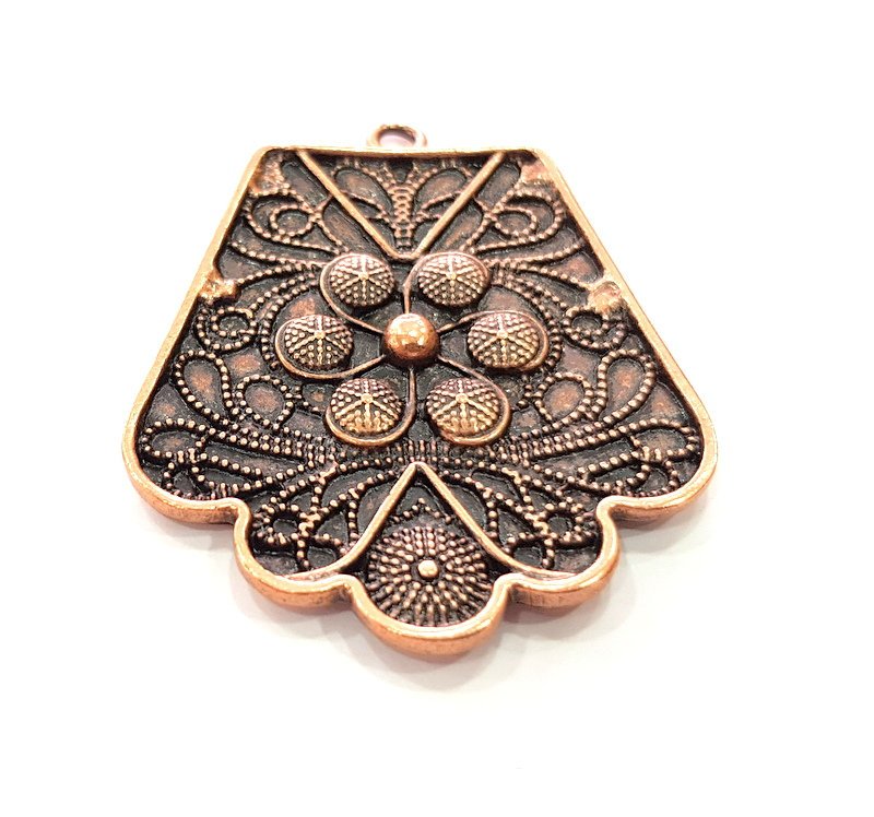 Copper Pendant Antique Copper Plated Metal ( 55x44 mm ) G13787