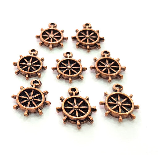 10 Rudder Charm Antique Copper Charm Antique Copper Plated Metal (15mm) G13788