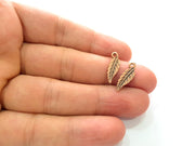 20 Leaf Charm Antique Copper Charm Antique Copper Plated Metal (18x6mm) G13792