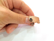 Copper Ring Settings inlay Ring Blank Mosaic Ring Bezel Base Cabochon Mountings (6 mm blank) Antique Copper Plated Brass G13798