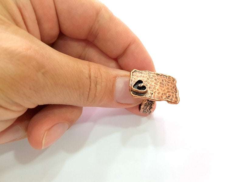 Copper Ring Settings inlay Ring Blank Mosaic Ring Bezel Base Cabochon Mountings (6 mm blank) Antique Copper Plated Brass G13798