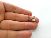 30 Flower Charm Antique Copper Charm Antique Copper Plated Metal (13x8mm) G13806