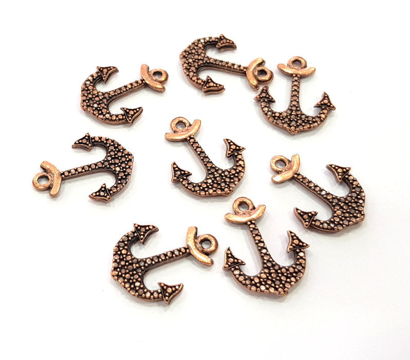 10 Anchor Charm Antique Copper Charm Antique Copper Plated Metal (21x17mm) G13812