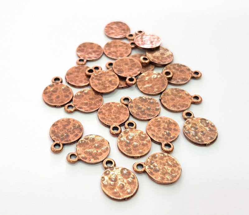 20 Copper Flake Charm Antique Copper Charm Antique Copper Plated Metal (10mm)  G13813