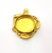 Raw Brass Pendant Blank Mosaic Base Blank inlay Blank Necklace Blank Resin Blank Mountings Cabochon Bezel Base  (25mm blank) G12941