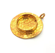 Raw Brass Pendant Blank Mosaic Base Blank inlay Blank Necklace Blank Resin Blank Mountings Cabochon Bezel Base  (20mm blank) G12943