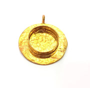 Raw Brass Pendant Blank Mosaic Base Blank inlay Blank Necklace Blank Resin Blank Mountings Cabochon Bezel Base  (20mm blank) G12943