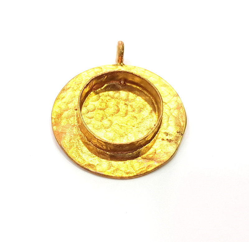 Raw Brass Pendant Blank Mosaic Base Blank inlay Blank Necklace Blank Resin Blank Mountings Cabochon Bezel Base  (20mm blank) G12943