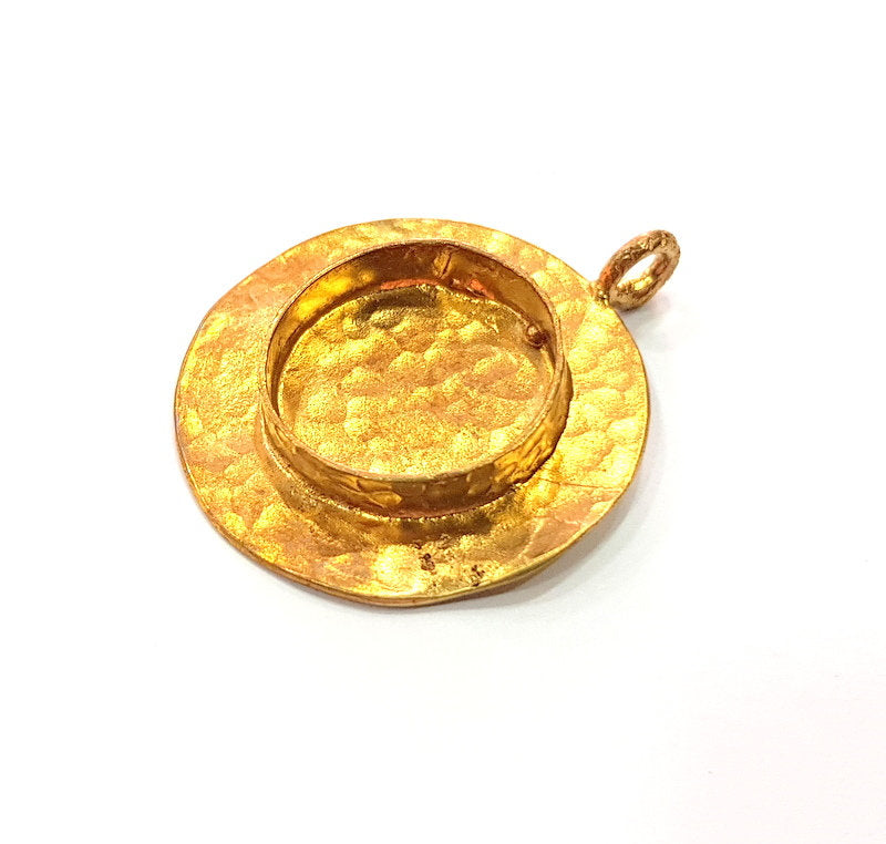 Raw Brass Pendant Blank Mosaic Base Blank inlay Blank Necklace Blank Resin Blank Mountings Cabochon Bezel Base  (20mm blank) G12943
