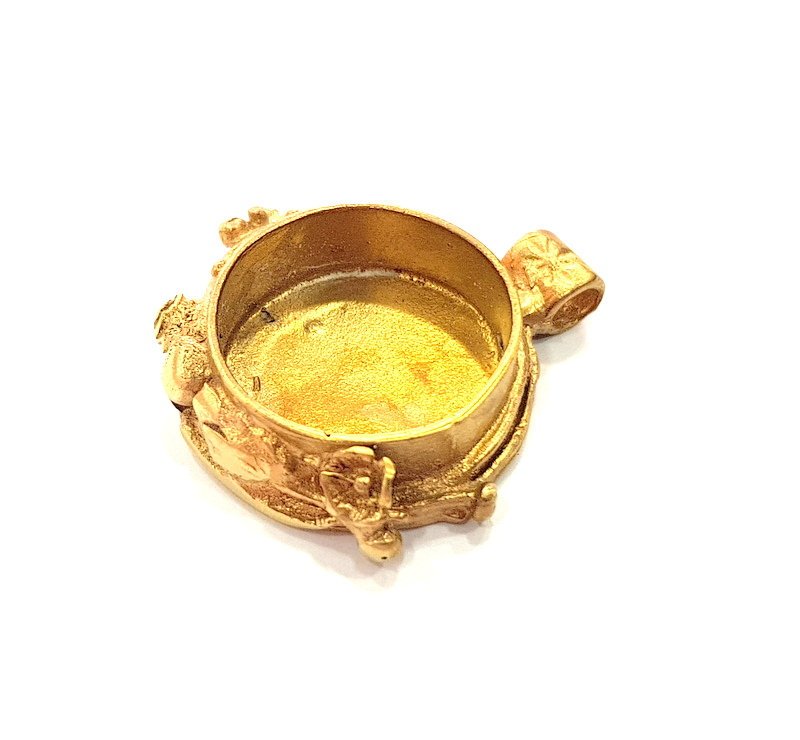 Raw Brass Pendant Blank Mosaic Base Blank inlay Blank Necklace Blank Resin Blank Mountings Cabochon Bezel Base  (20mm blank) G12945