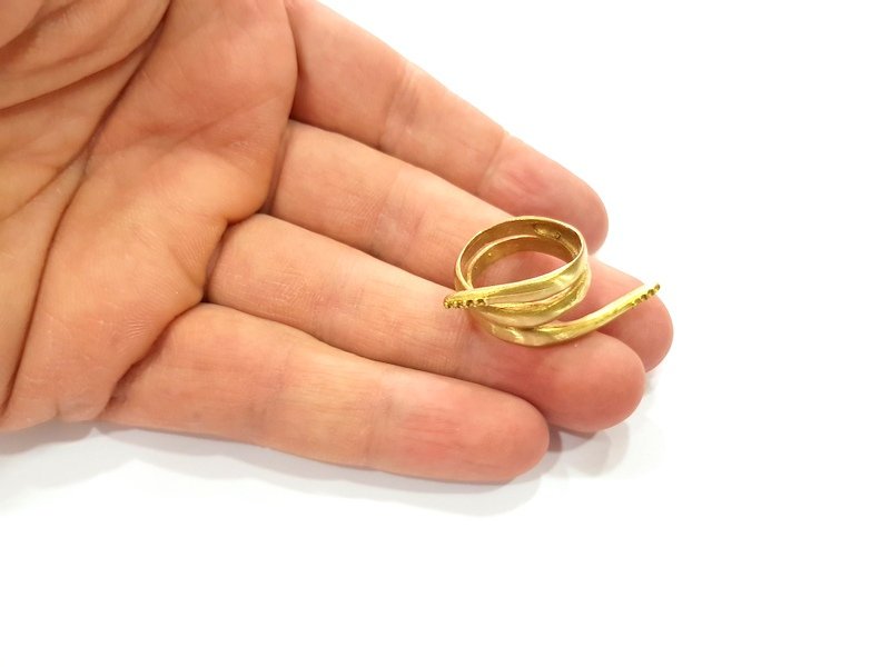 Raw Brass Ring Blank Bezel Settings Cabochon Base Mountings Adjustable Resin Blank  (1mm blank ) G12947