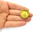 Raw Brass Pendant Blank Mosaic Base Blank inlay Blank Necklace Blank Resin Blank Mountings Cabochon Bezel Base  (23mm blank) G12953