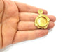Raw Brass Pendant Blank Mosaic Base Blank inlay Blank Necklace Blank Resin Blank Mountings Cabochon Bezel Base  (20mm blank) G12956
