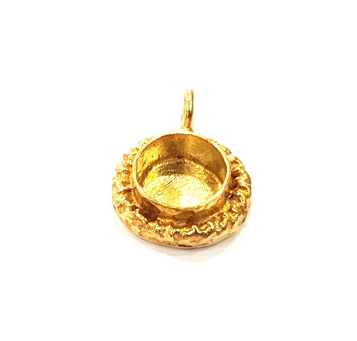 Raw Brass Pendant Blank Mosaic Base Blank inlay Blank Necklace Blank Resin Blank Mountings Cabochon Bezel Base  (10mm blank) G12958