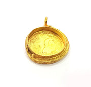 Raw Brass Pendant Blank Mosaic Base Blank inlay Blank Necklace Blank Resin Blank Mountings Cabochon Bezel Base  (25mm blank) G12959